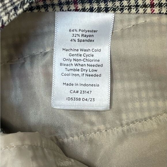 Talbots Black Red Houndstooth Trousers Office Career Classic Size 10P Preppy EUC - Picture 8 of 8